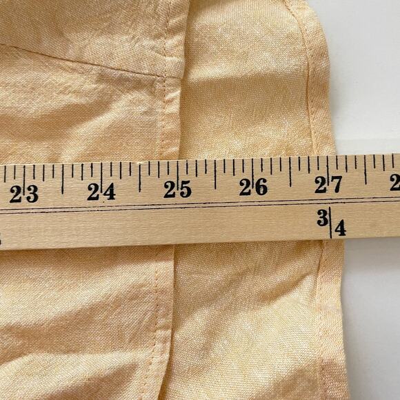 Karl Lagerfeld Linen Blend Button Down Shirt Womens S Roll Tab Peach Resort - Picture 13 of 14